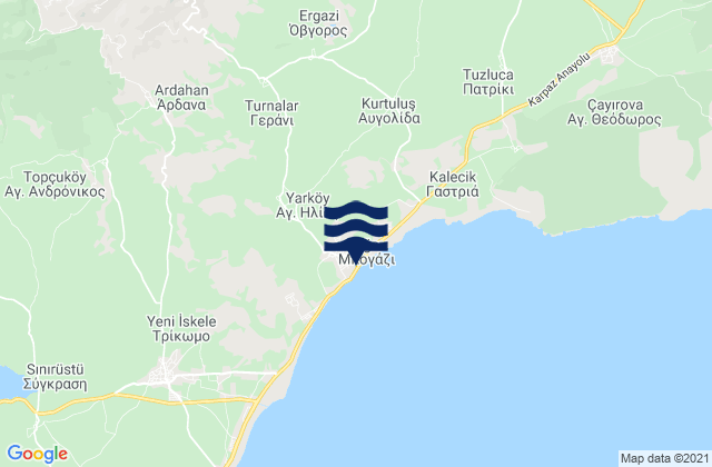 Bogázi, Cyprusの潮見表地図