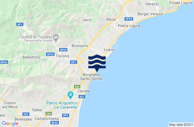 Boissano, Italyの潮見表地図