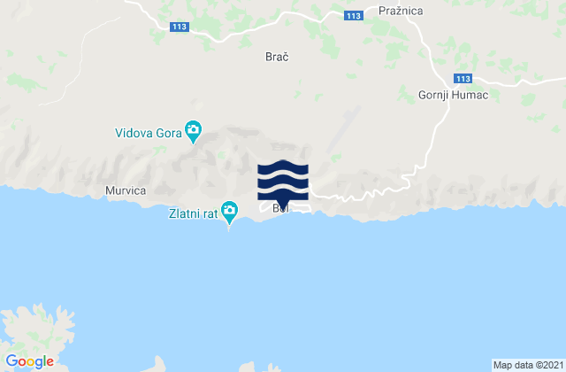 Bol, Croatiaの潮見表地図
