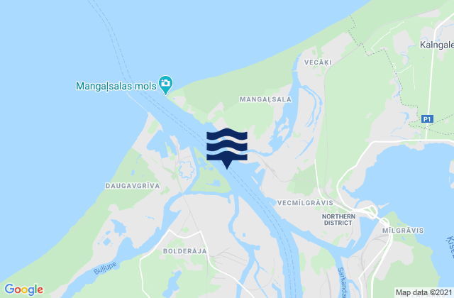 Bolderaja, Latviaの潮見表地図