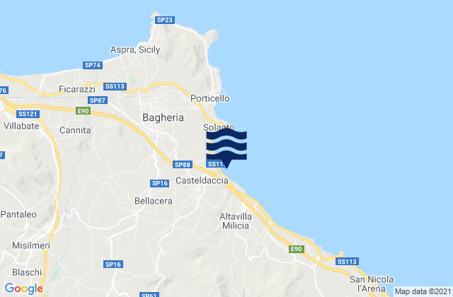 Bolognetta, Italyの潮見表地図