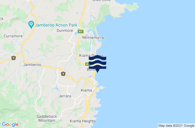 Bombo Beach, Australiaの潮見表地図