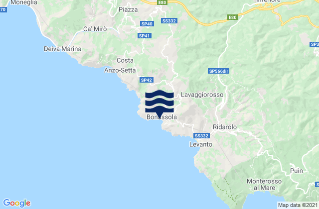 Bonassola, Italyの潮見表地図