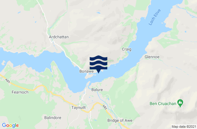 Bonawe, United Kingdomの潮見表地図