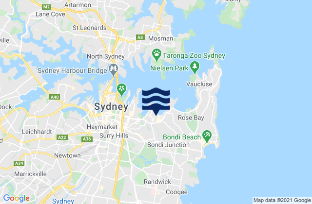 Bondi Junction, Australiaの潮見表地図