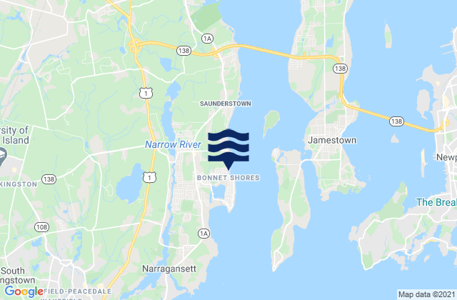 Bonnet Shores Point, United Statesの潮見表地図