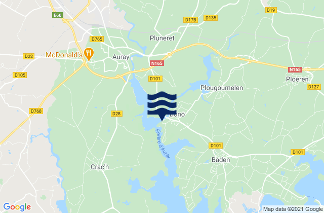 Bono, Franceの潮見表地図