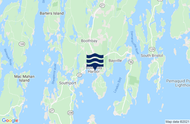 Boothbay Harbor, United Statesの潮見表地図
