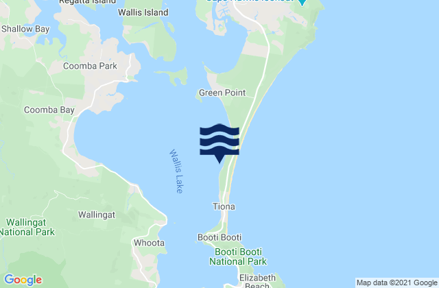 Booti Booti National Park, Australiaの潮見表地図