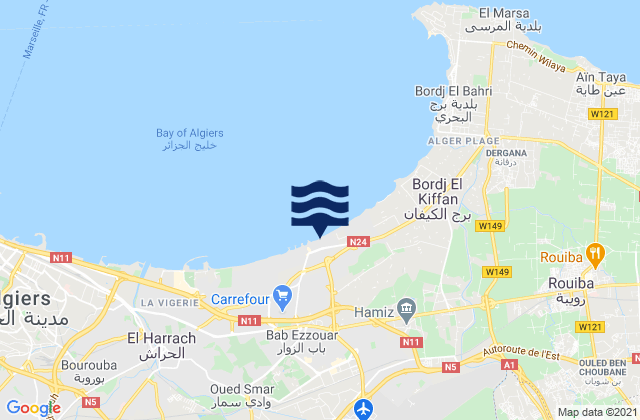 Bordj el Kiffan, Algeriaの潮見表地図