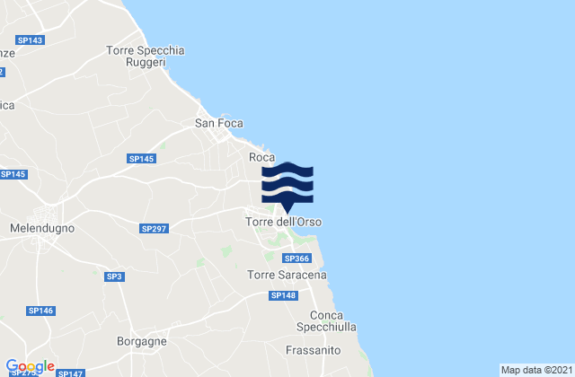Borgagne, Italyの潮見表地図