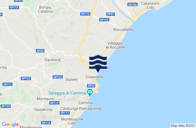 Borgia, Italyの潮見表地図