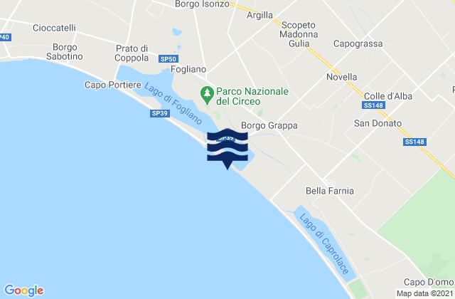 Borgo San Michele, Italyの潮見表地図