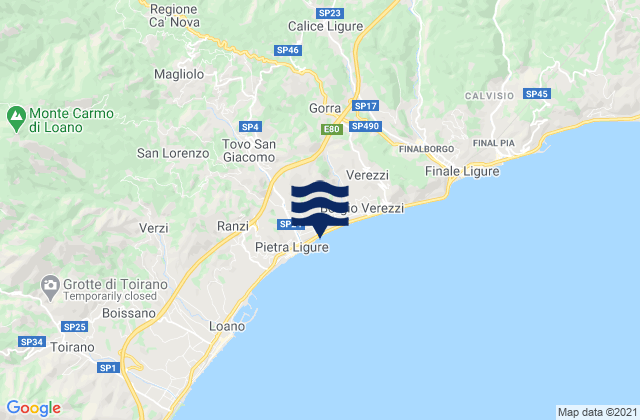 Bormida, Italyの潮見表地図