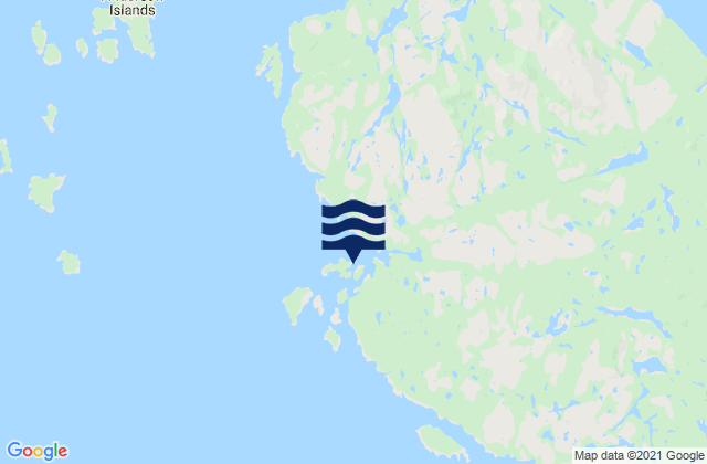 Borrowman Bay, Canadaの潮見表地図