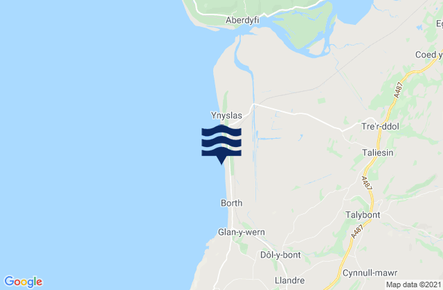 Borth / Ynyslas, United Kingdomの潮見表地図