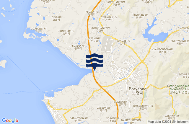 Boryeong-si, South Koreaの潮見表地図