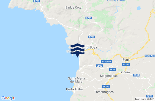 Bosa, Italyの潮見表地図