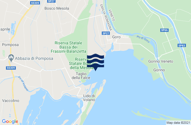 Bosco Mesola, Italyの潮見表地図