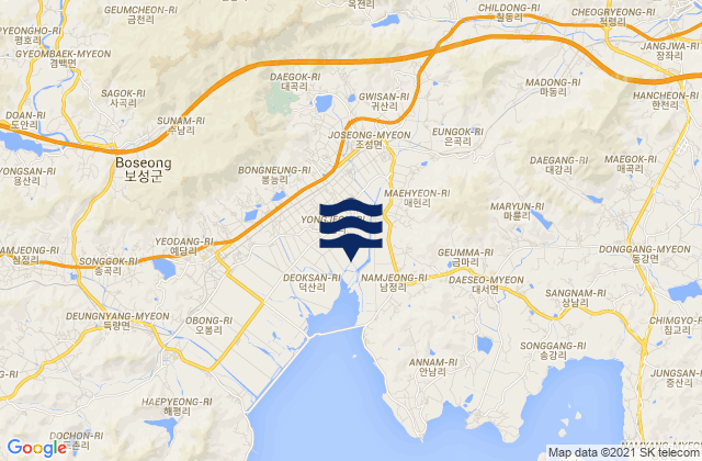 Boseong-gun, South Koreaの潮見表地図