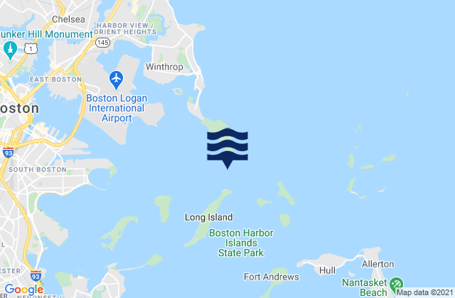 Boston Harbor (Deer Island Light), United Statesの潮見表地図