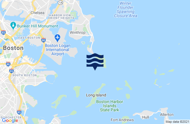 Boston Harbor, United Statesの潮見表地図