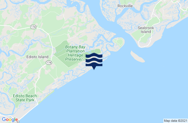 Botany Bay Island, United Statesの潮見表地図