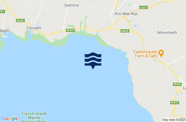 Bouchier Channel, Australiaの潮見表地図