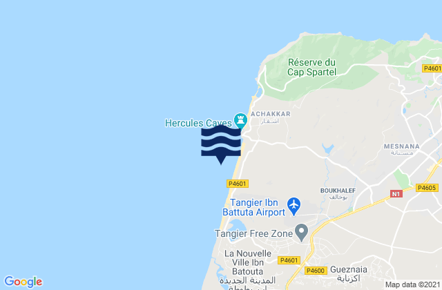 Boukhalef, Moroccoの潮見表地図