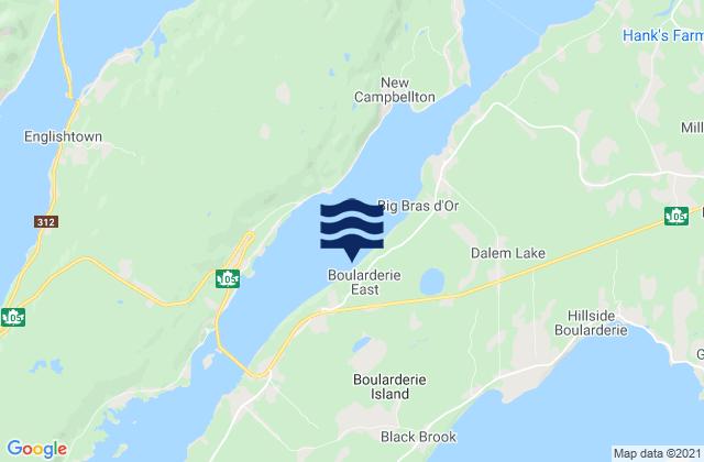 Boularderie east, Canadaの潮見表地図