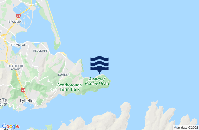 Boulder Bay, New Zealandの潮見表地図
