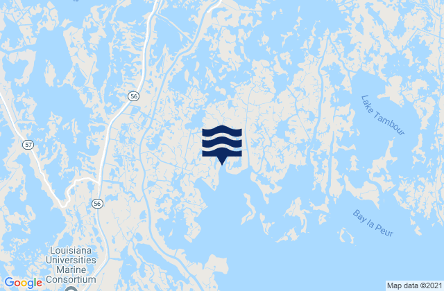 Bourg, United Statesの潮見表地図