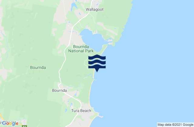 Bournda Beach, Australiaの潮見表地図