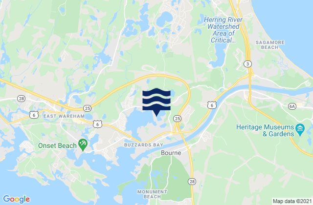 Bourne (Cape Cod Canal sta. 320), United Statesの潮見表地図