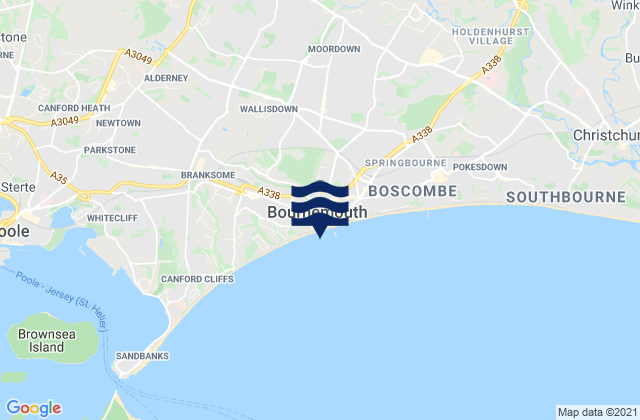 Bournemouth, United Kingdomの潮見表地図
