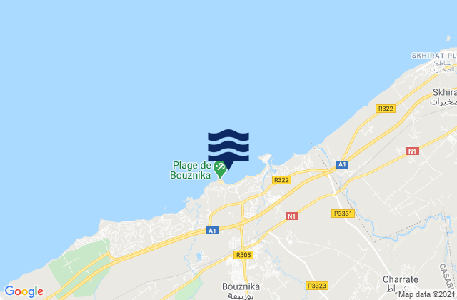 Bouznika, Moroccoの潮見表地図