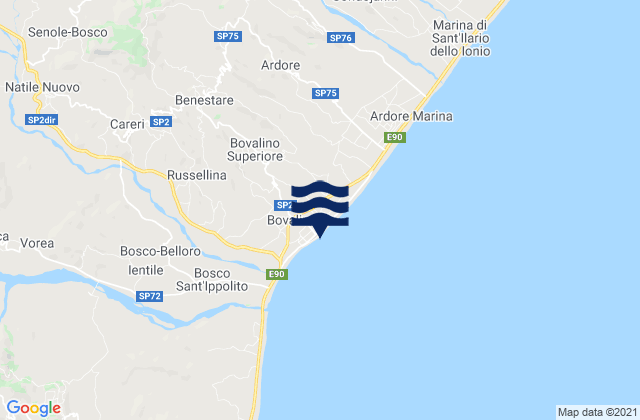 Bovalino Marina, Italyの潮見表地図
