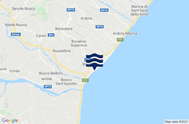 Bovalino, Italyの潮見表地図