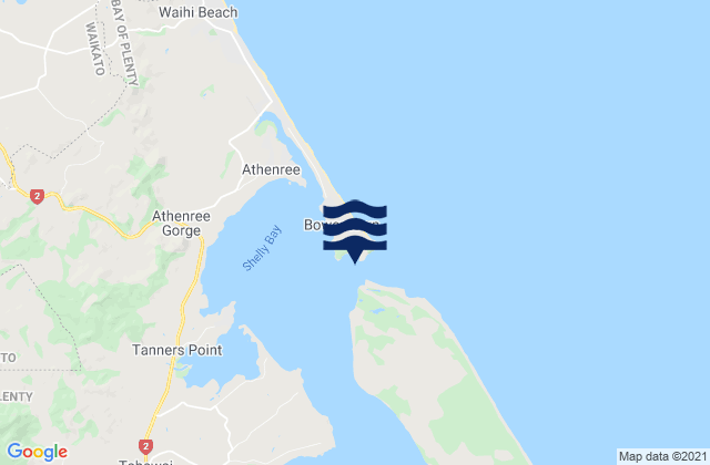 Bowentown - Katikati Entrance, New Zealandの潮見表地図