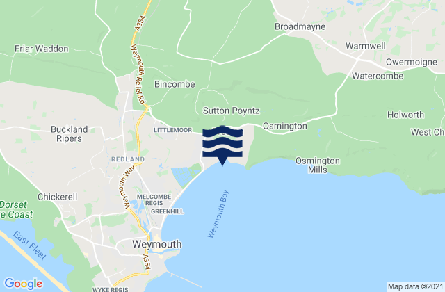 Bowleaze Cove Beach, United Kingdomの潮見表地図