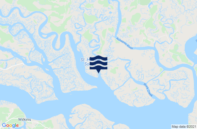 Bowles Island (New Chehaw River), United Statesの潮見表地図