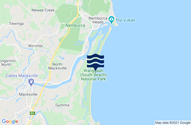 Bowraville, Australiaの潮見表地図