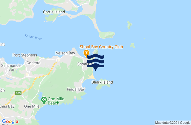 Box Beach, Australiaの潮見表地図