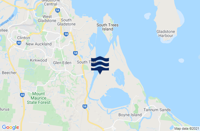 Boyne Island, Australiaの潮見表地図