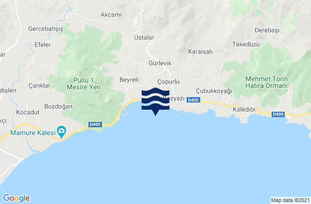 Bozyazı, Turkeyの潮見表地図