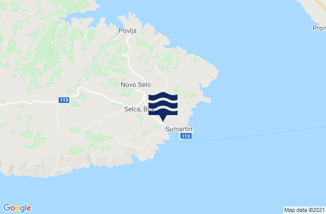 Brac Island, Croatiaの潮見表地図