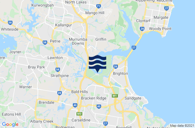 Bracken Ridge, Australiaの潮見表地図