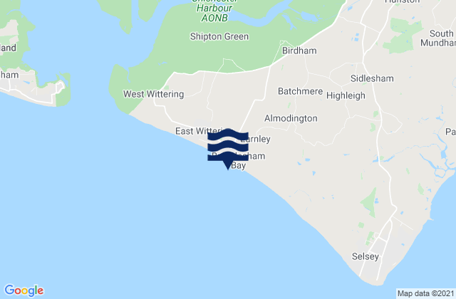 Bracklesham Bay Beach, United Kingdomの潮見表地図
