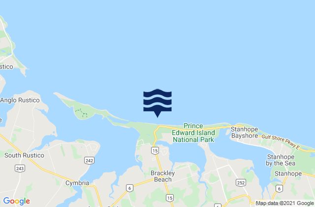 Brackley Beach, Canadaの潮見表地図