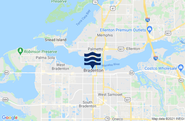 Bradenton, United Statesの潮見表地図